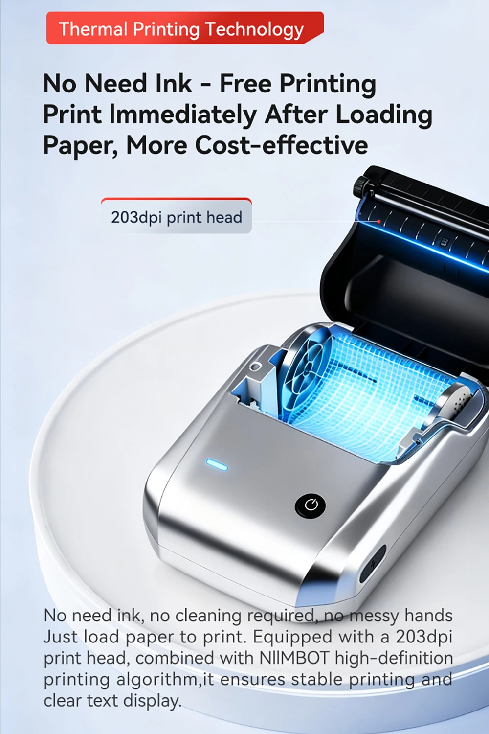 B1 Mini Thermal Printer Bluetooth Pocket Label Maker Self-adhesive Sticker Cable