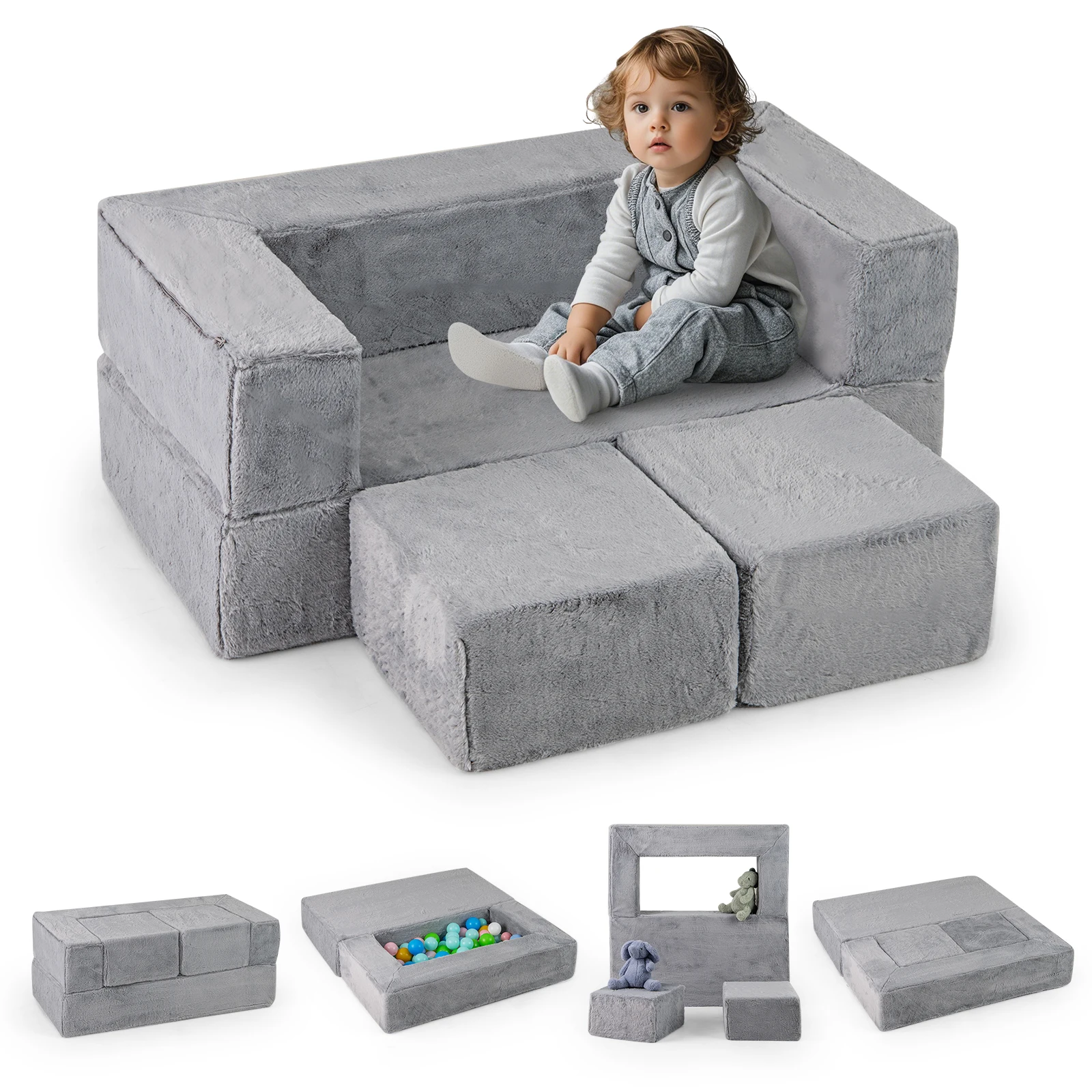 Canapé Convertible Enfant MALLBEST Canapé-lit Pliable En Flanelle 2 En 1, Canapé-lit Pour Enfant - Coussin Canapé Modulable Enfant