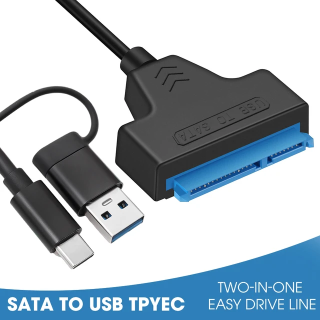 SATA 22 Pin 2.5" Inch To USB 3.0 Type-C Male USB-C SATA OTG.