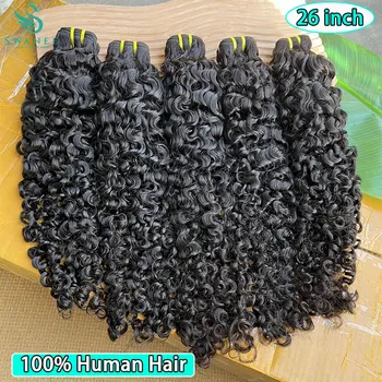 Ciocche di Capelli Umani Ricci Birmani, Ciocche di Capelli Grezzi Vietnamiti, Ciocche Ricci di Capelli Vergini Umani per Intrecciare per Donne # 1B Nero Naturale