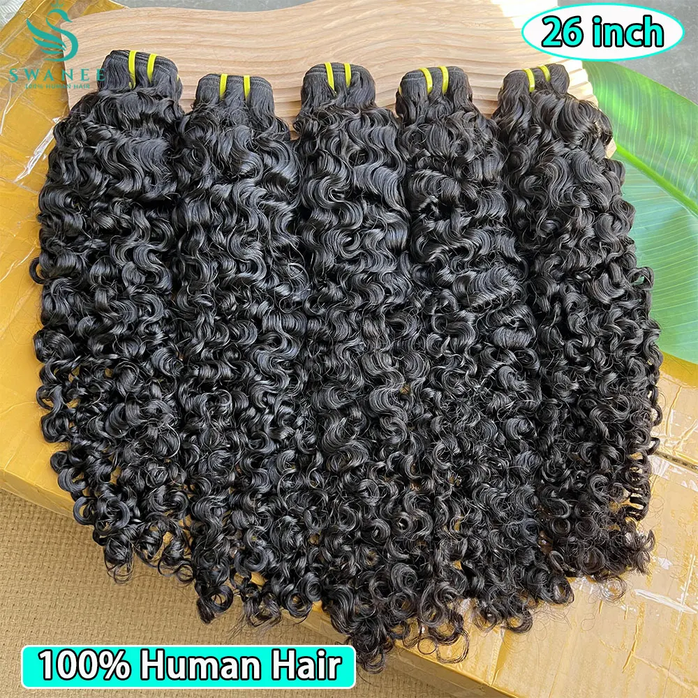 Burmese Curly Human Hair Bundles Raw Vietnamese Hair Bundles Curly Bundles Human Virgin Hair Weaving For Women #1B Natural Black