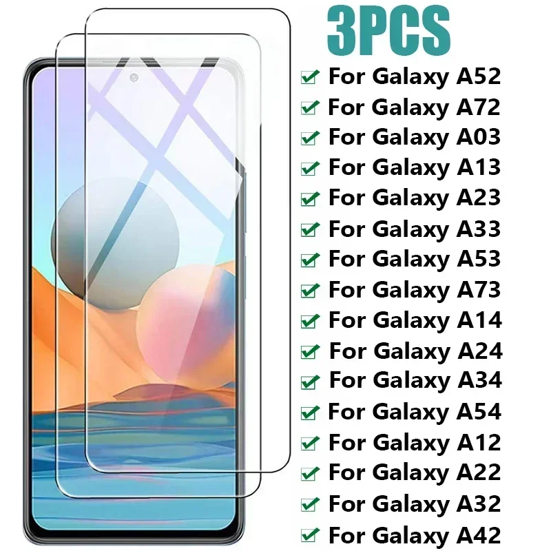 

Защитное стекло, закаленное стекло для Samsung Galaxy A32/A22/A12/A42/A52/A72/A13/A53/A23/A33/A73/A54/A14/A34, 3 шт.
