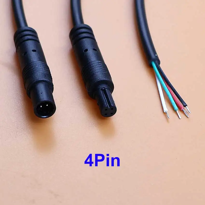 JCD 4핀 5핀 6핀 8핀 잭 차량용 DVR 후방 카메라 확장 케이블 남성 여성 플러그 DIY 전원 코드