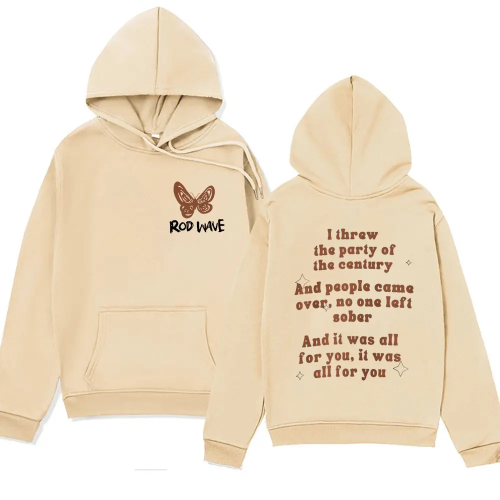 Rod Wave Nostalgia Butterfly Hoodies Men Women Clothes Harajuku Aesthetic Pullover Male Fashion Hip Hop Long Sleeve Sweatshirts