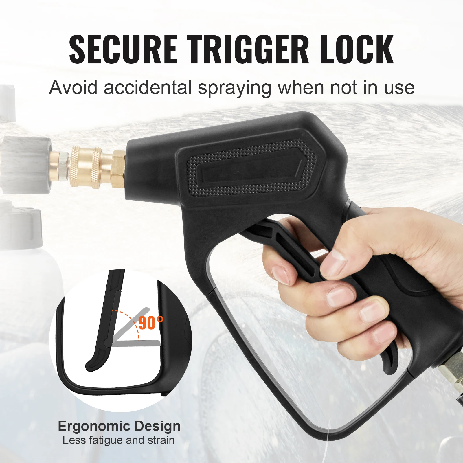 VEVOR Pressure Washer Gun Set Foam Cannon Washer Spay Gun with Connector Nozzle Tips Pressure Washer Handle with Inlet Connector 5