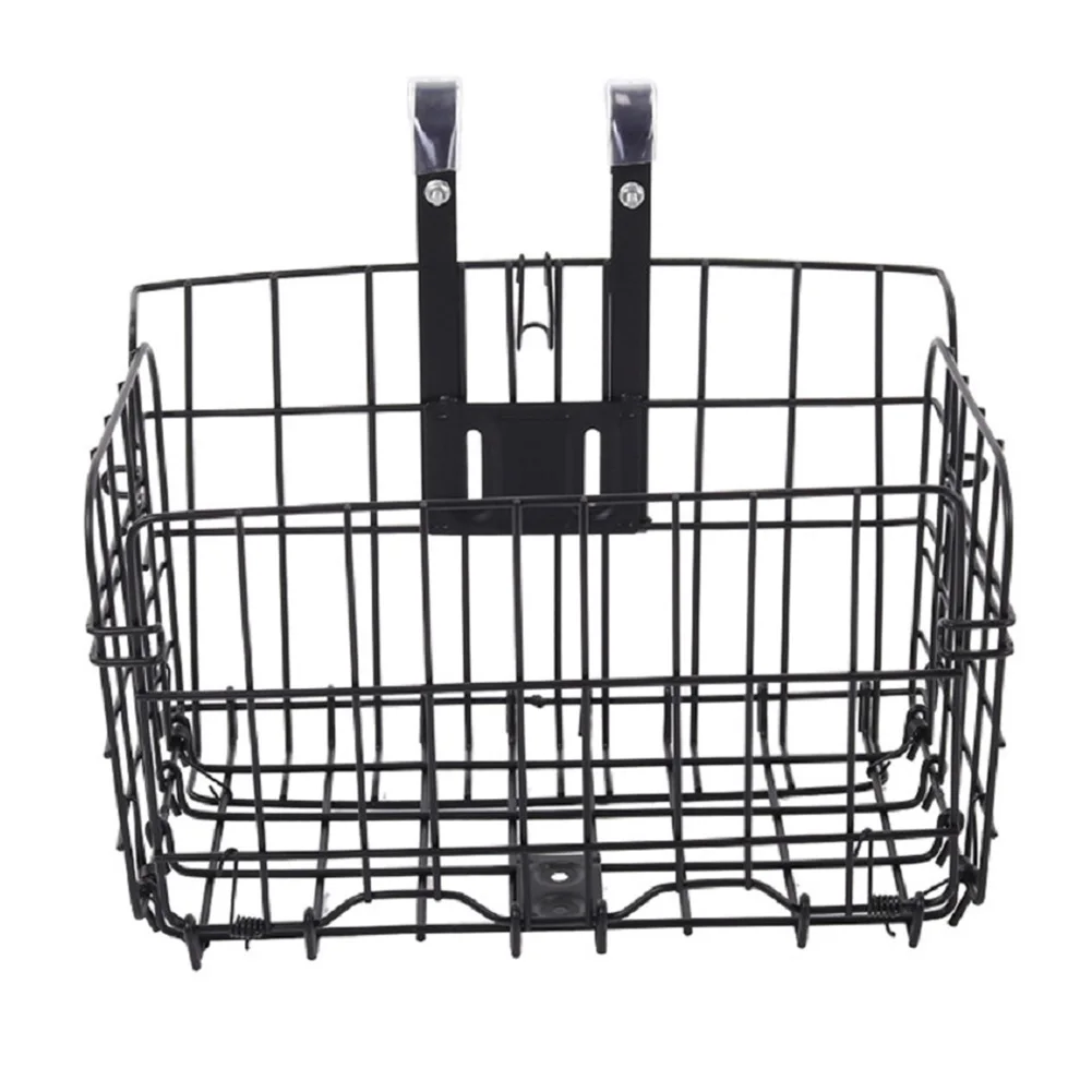 Bike Front Rear Basket Rust Proof Metal Wire Ebike Basket Non-Slip Quick Release Frame Basket for Outdoor Cycling Travel Basket