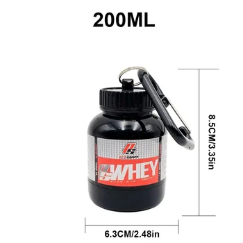 휴대용 단백질 분말 보충제 용기, 경량 누출 방지 보관 병, 100 ml, 200ml