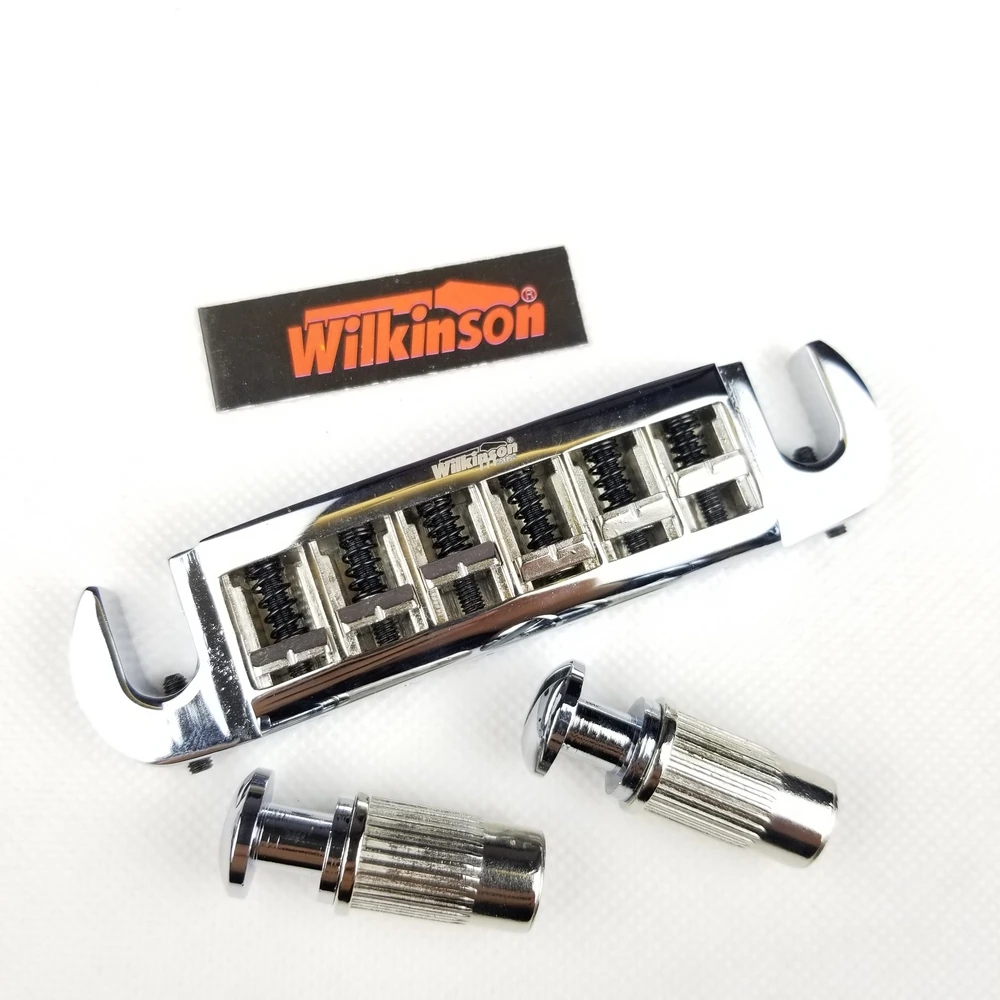 Wilkinson WOGT3 Tailpiece Bridge For LP Electric Guitar Chrome Silver