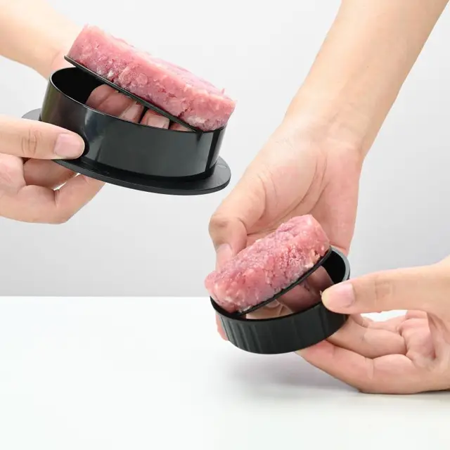 Kerek Hamburger Sajtó Marhahús Grill Élelmiszer-Minőségű Abs Húsprés Szeletek Patty Penész Konyhai Eszközök Könnyű Hús Eszköz - Image 3
