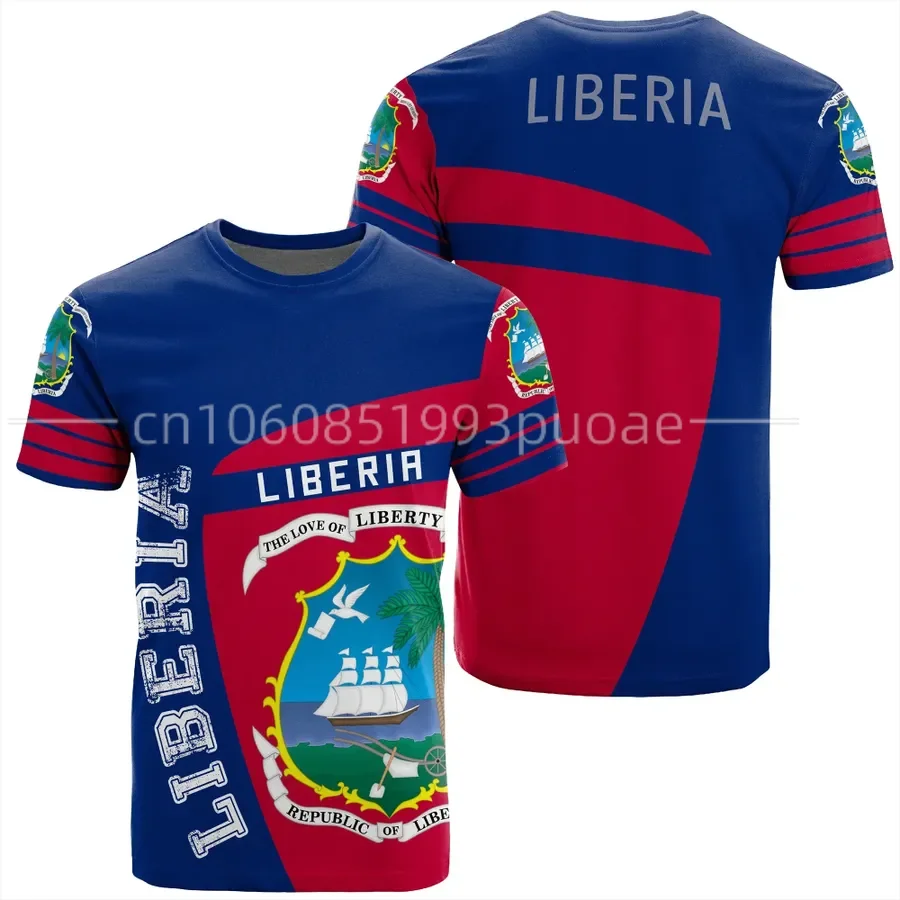 

2023 New Men's T-shirt Decoration 3d Printed African Summer Short Sleeve T-shirt Liberia T-shirt Style Retro Harajuku Casual Top