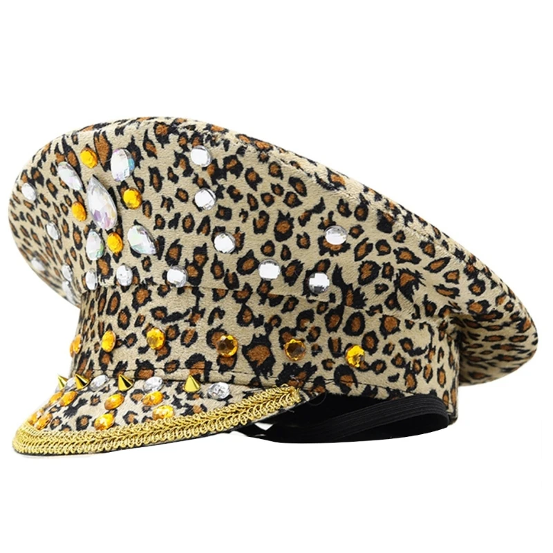 

Crystals Captain Hat Hat for Bachelorette Party Stage Dancing