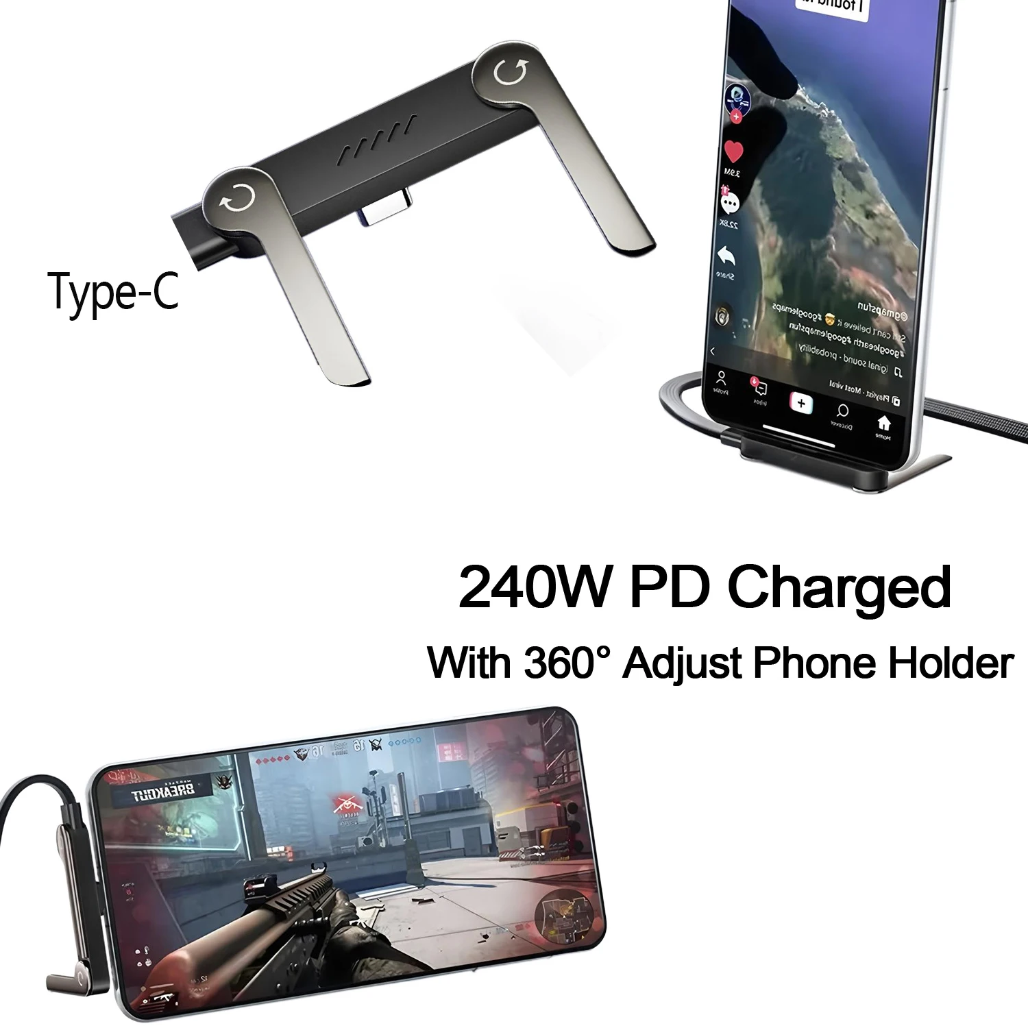 รูปสินค้า แท่นชาร์จพับได้ USB-C รองรับ PD 240W