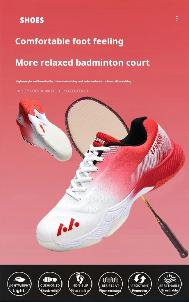 Description Picture 5 of itemSports Shoe Rubber Sole Non-slip Table Tennis Volleyball tennis Training Shoes Large Fashion Lightweight Badminton Professional