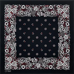 New Design Flower Black Paisley Hip Hop 100% Cotton Square Bandana Scarf Unisex Headband Gifts For Men/Boys/Girls