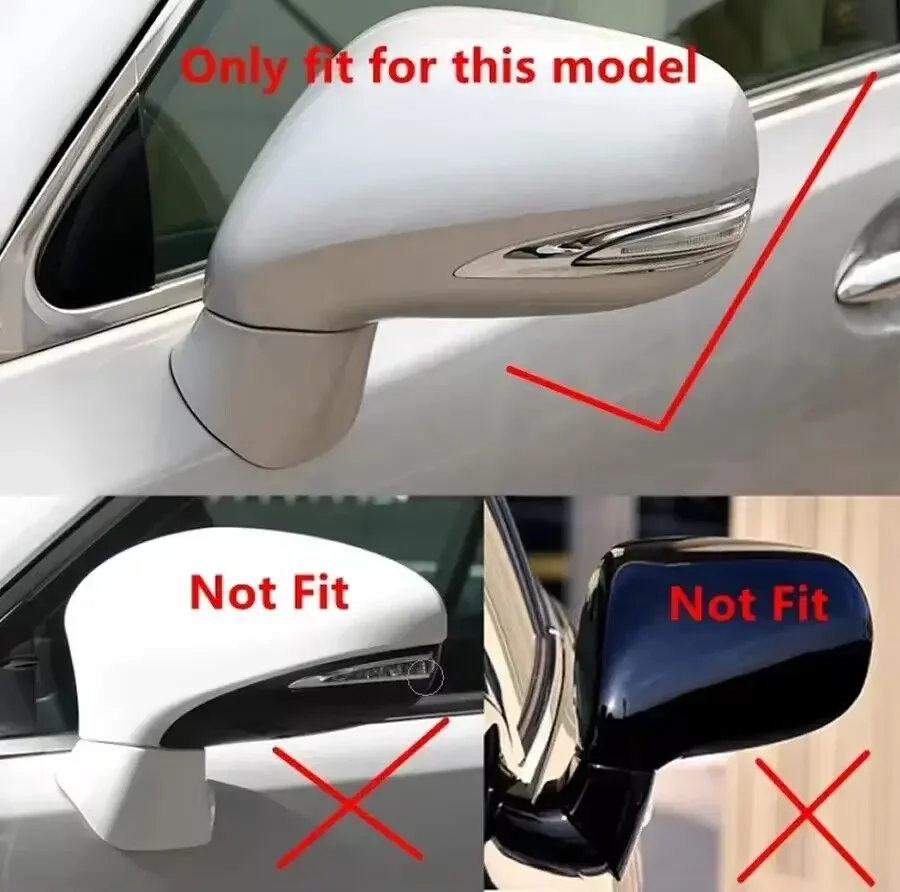 LHD 렉서스 IS350 IS250 ES350 2008-2012 차량용 스티커 사이드 미러 커버 윙 캡 외부 도어 후방 미러 케이스 트림 ABS