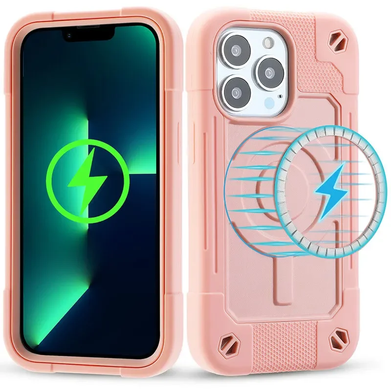 Heavy Armor Shockproof Magnetic Charging Phone Case
