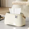 Cream Colored Trendy And Violent Bear Home Living Room With Handle Spring, Light Luxury, High-End Creative Desktop Tissue Box 5