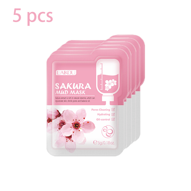 Sakura Mud Face Mask Anti Wrinkle Night Facial Packs Skin Clean Dark Circle Moisturize Anti-Aging Skin Care For Facecare