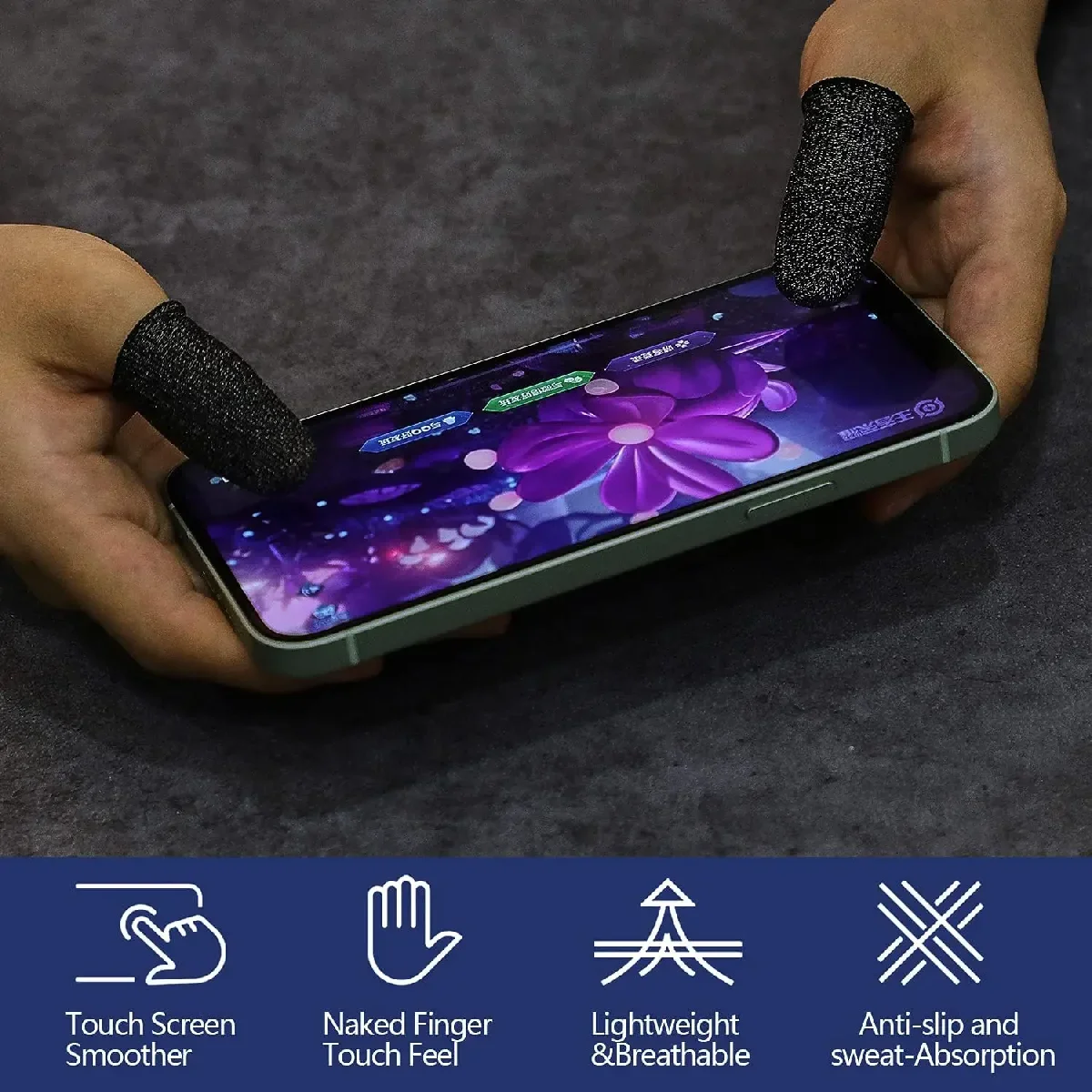 Gaming Finger Sleeves Finger Sweat Proof Waterproof Thumbs 12Pcs