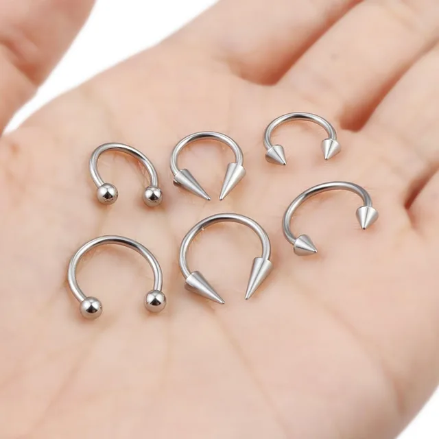Septum Rings Hoop Stainless Steel Septum Piercing Jewelry Horseshoe Barbell  Arrow 8mm Septum