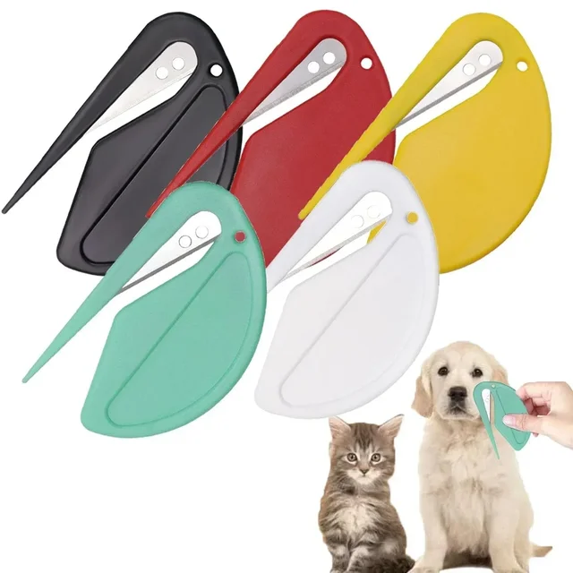 5-Piece Pet Grooming Kit: Vibrant Detangler & Compact Knot Remover for Easy Cat Care
