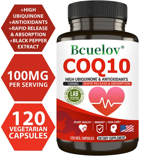 580-2f55d1.jpg Coenzyme Q-10 Capsules - Natural Antioxidant, 100 Mg CoQ10 Capsules - Cardiovascular Health, Immune Health, Skin Care
