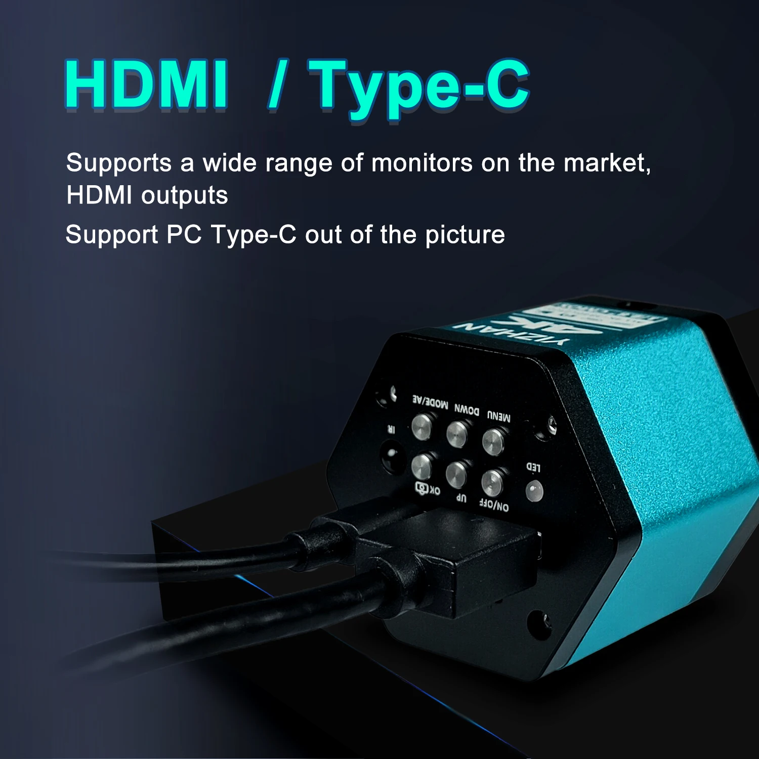 4K Digital Microscope 48MP Microscope For Electronics USB-C Industrial Cameras HDMI 1-150X Zoom C-Mount Lens Phone Pcb Soldering 3