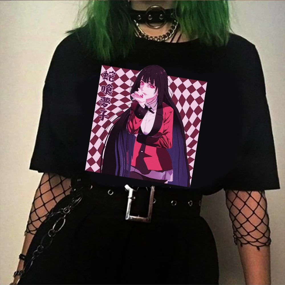 

Anime Kakegurui Women T Shirts Harajuku 2023 Summer Short Sleeved T-shirt Yumeko Jabami Streetwear Tees Japan Y2k Clothes Tops