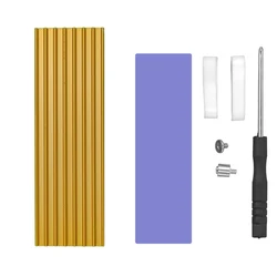 Enhanced Product Title: Premium Aluminum M.2 SSD Heatsink with Thermal Silicone Pad (AX010 - M.2 - 1 - Gold)