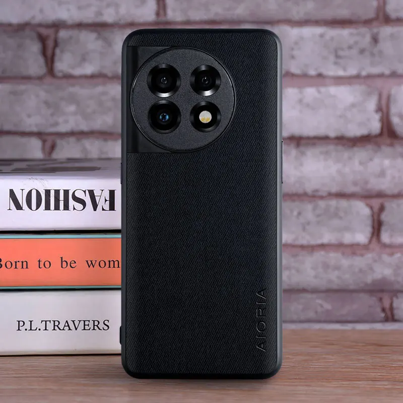 Luxury Textile Leather Skin Phone Case - Soft TPU & Hard Cover