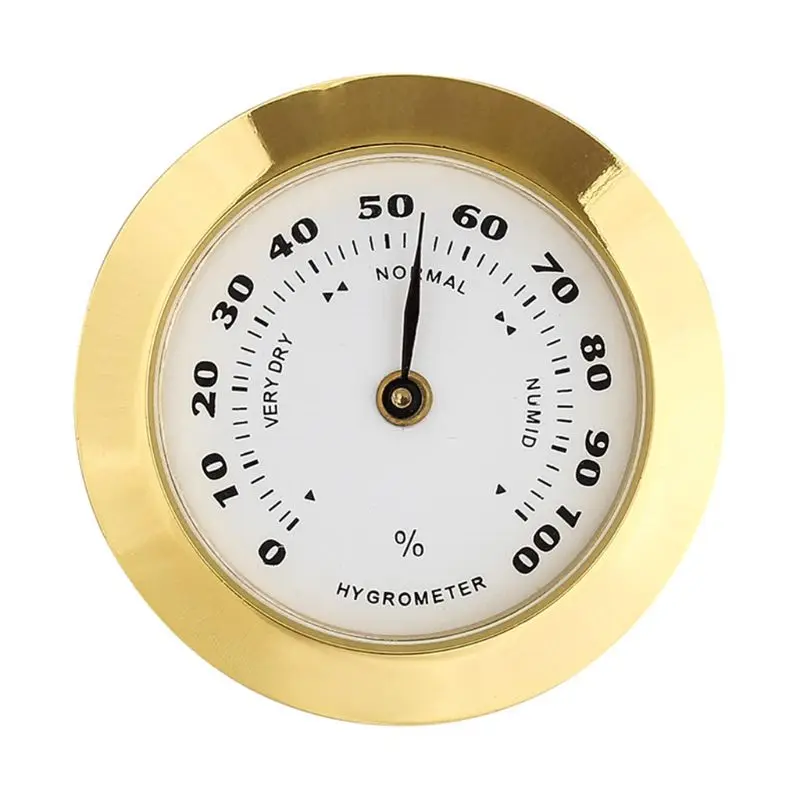 

Gold Cigar Smoking Measure Hygrometer Humidity Moisturizing Moisture Monitor