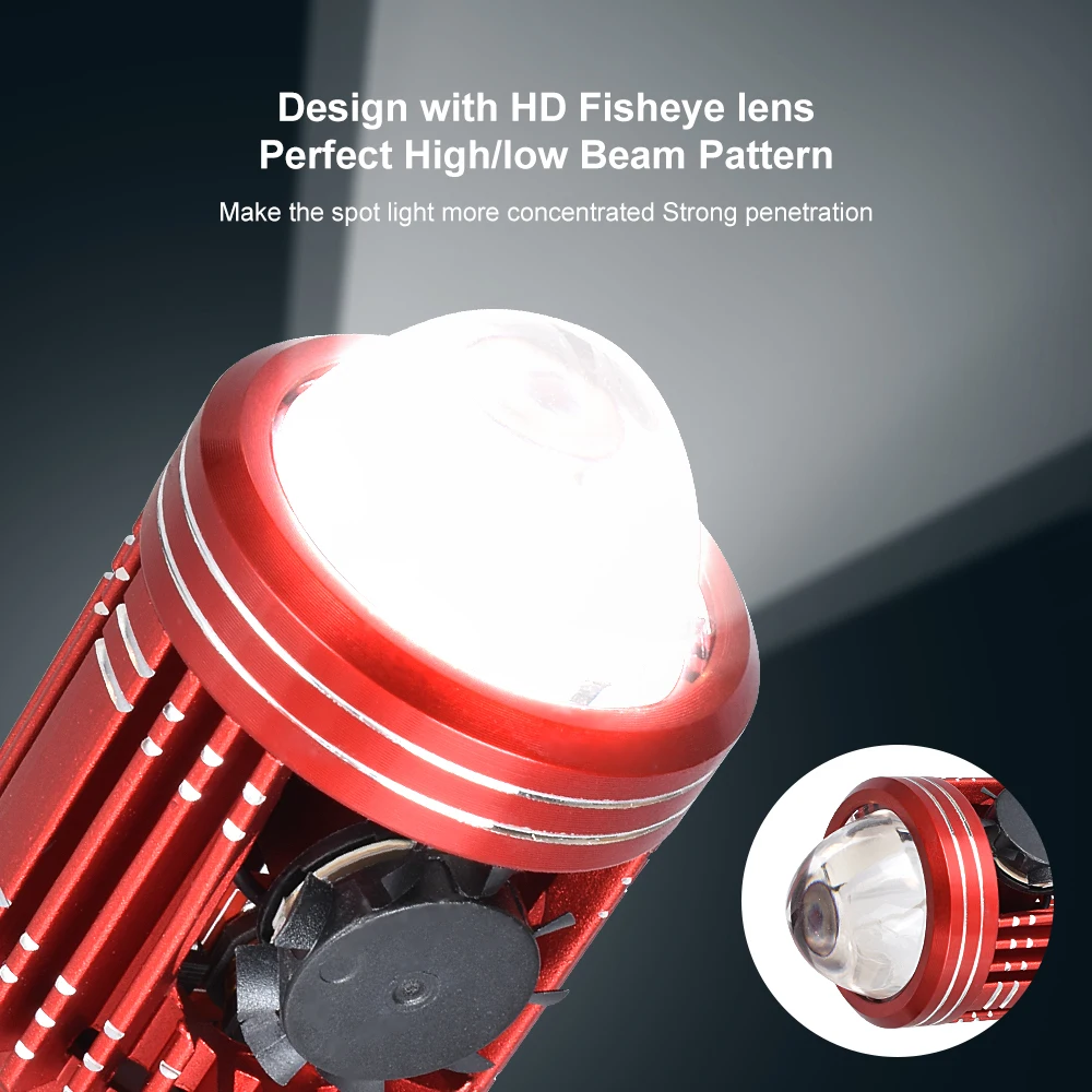 Motorcycle Headlight 10000LM H4/H6 12V LED Moto Spotlights CSP Lens White Yellow Hi Lo Lamp Scooter Accessories Fog Lights