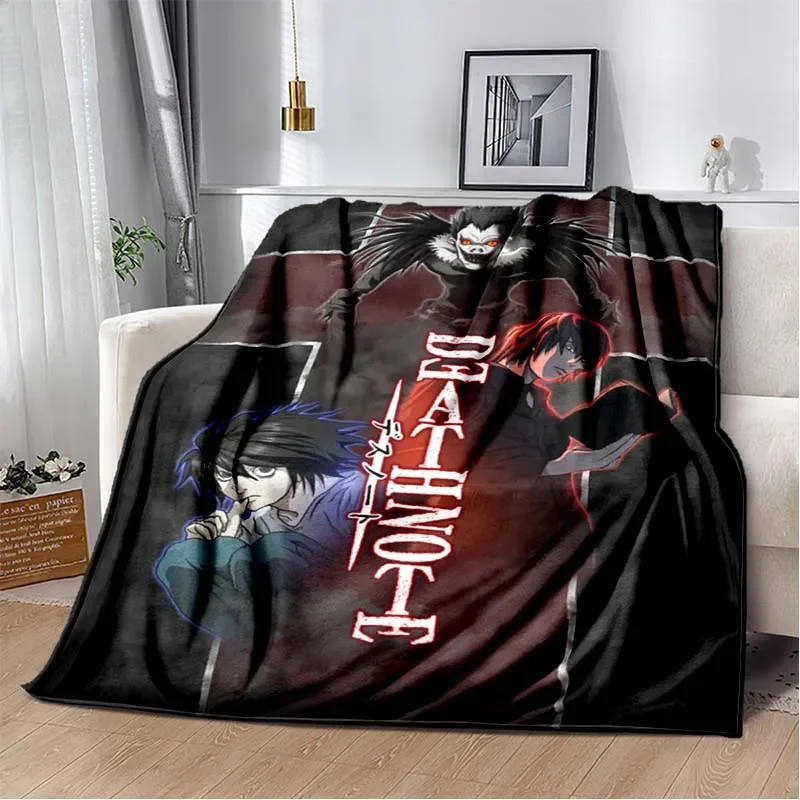

Мягкое теплое плюшевое одеяло Death Note с принтом, для гостиной, спальни, кровати, дивана, офиса, декоративное фланелевое одеяло для игровой комнаты, подарок