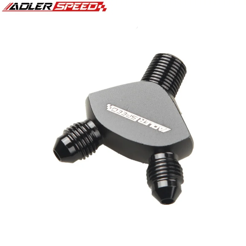 ADLERSPEED Y 블록 어댑터 피팅 1/8'' NPT  2 x 3AN AN3 AN 3 알루미늄 수 플레어 검정색/파란색