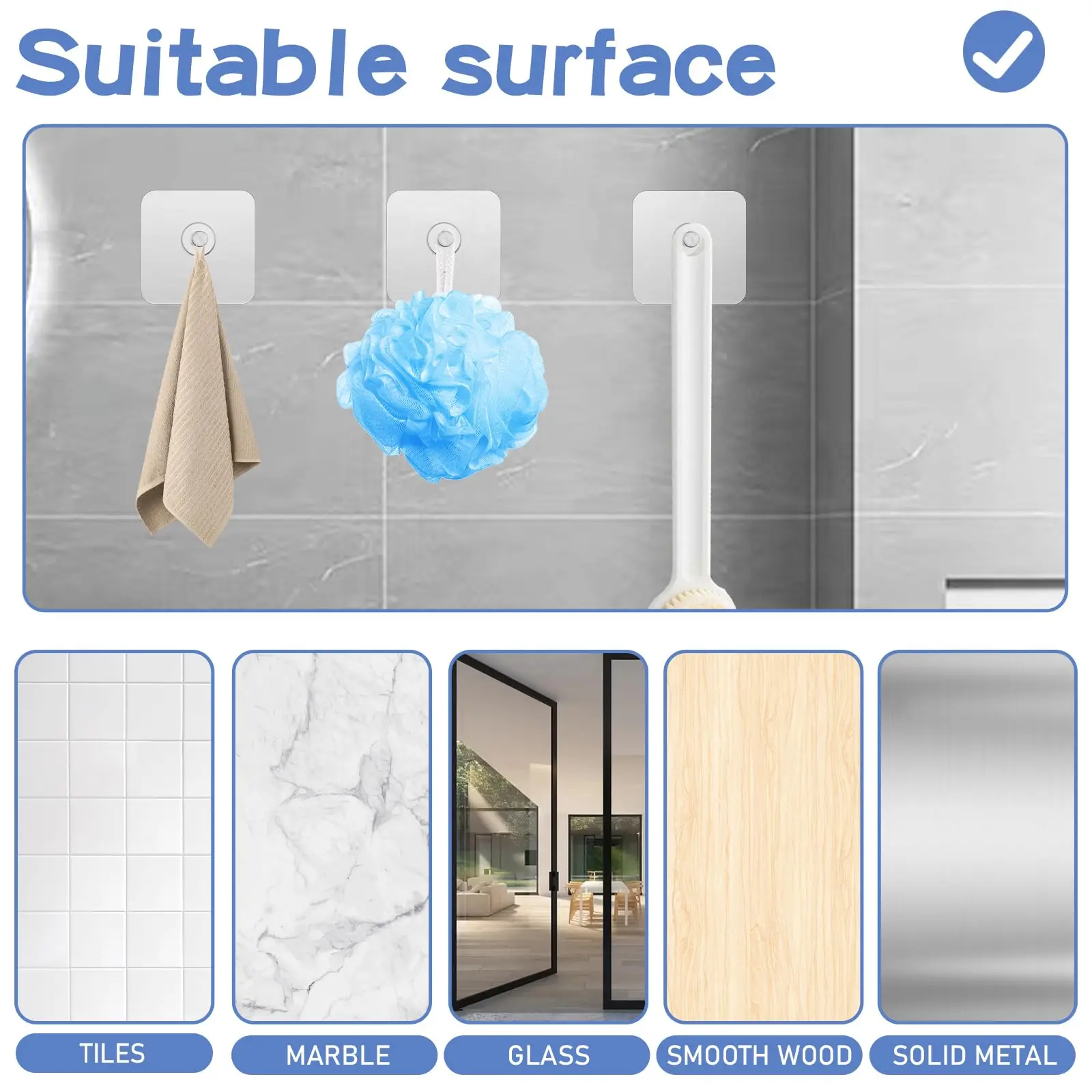 10 Pcs Self Adhesive Nails Wall Hook Poster Transparent Screws Wall Hook For Photo Frame Waterproof Durable Kitchen Bathroom Use