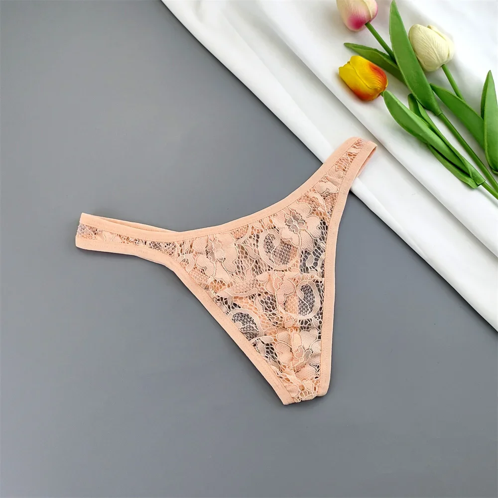 Description Picture 6 of itemSexy Men's Erotic Panties Semi Transparent Floral Lace Thongs G String Plus Size Male Underwear Lingerie