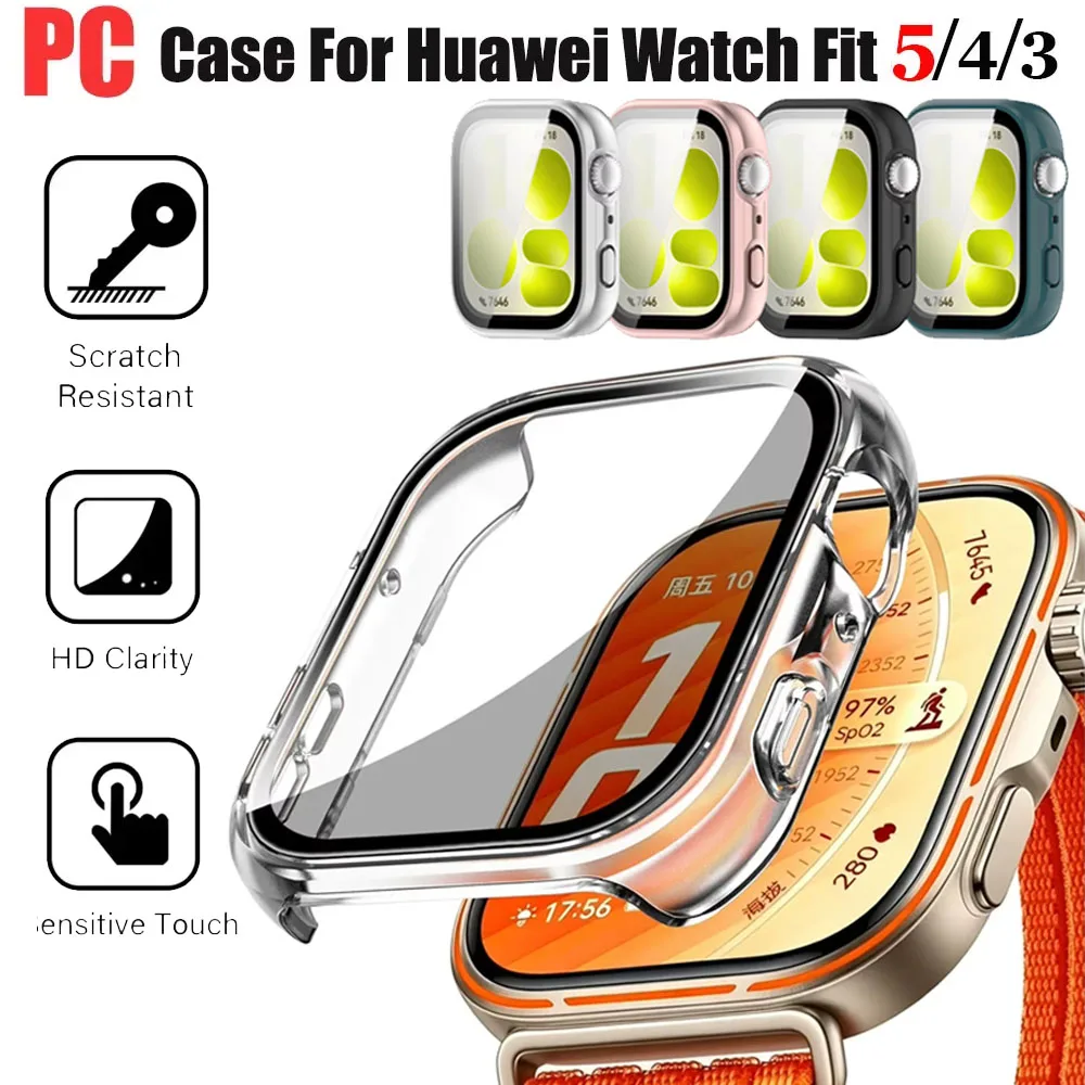 Screen Protector Hard PC Bumper with Tempered Glass for Smartwatch - Durable Protective Case Cover