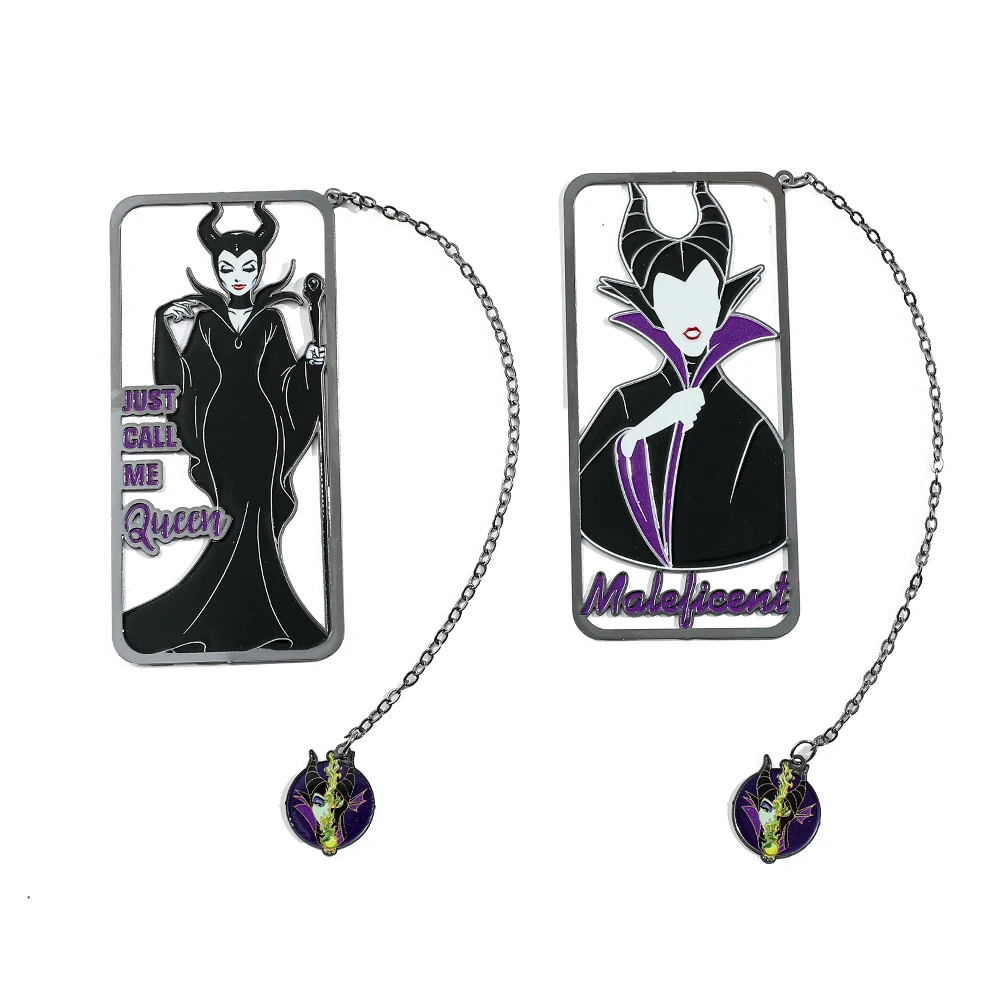 Maleficent Metal Bookmark-Black Magic Queen with Chain Pendant Bookmark Reading Marker Gift for Book Lovers