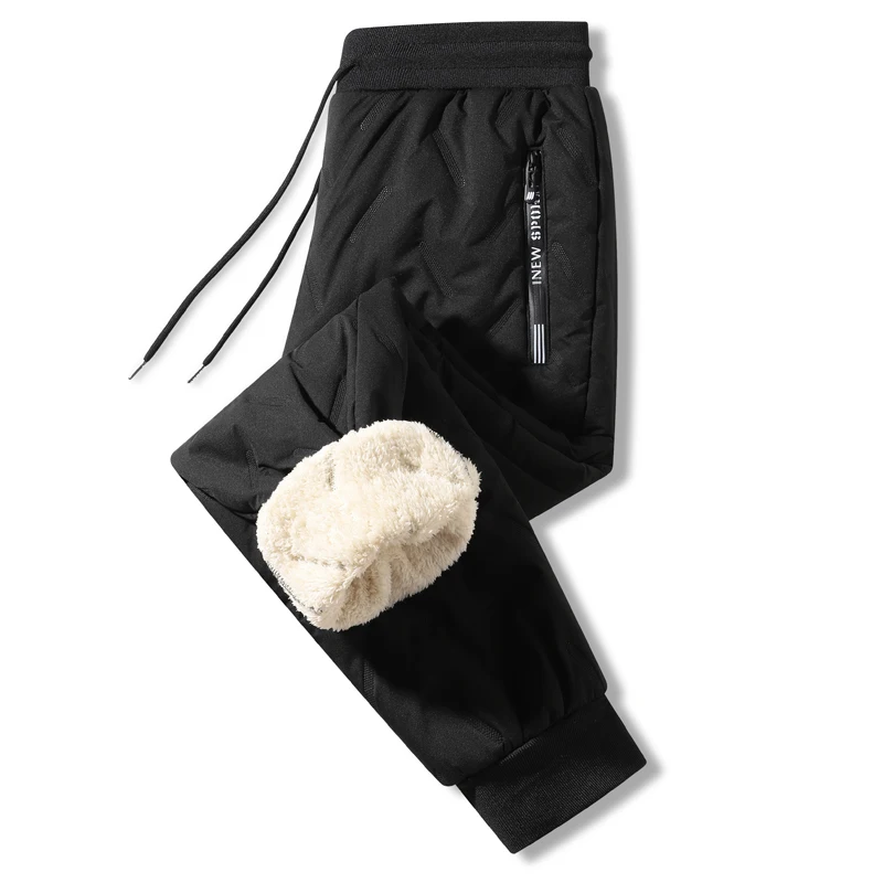 남성용 겨울 양고기 캐시미어 전술 바지, 스포츠 야외 루즈 오버사이즈 충전 등산 바지, 트레킹 따뜻한 바지 