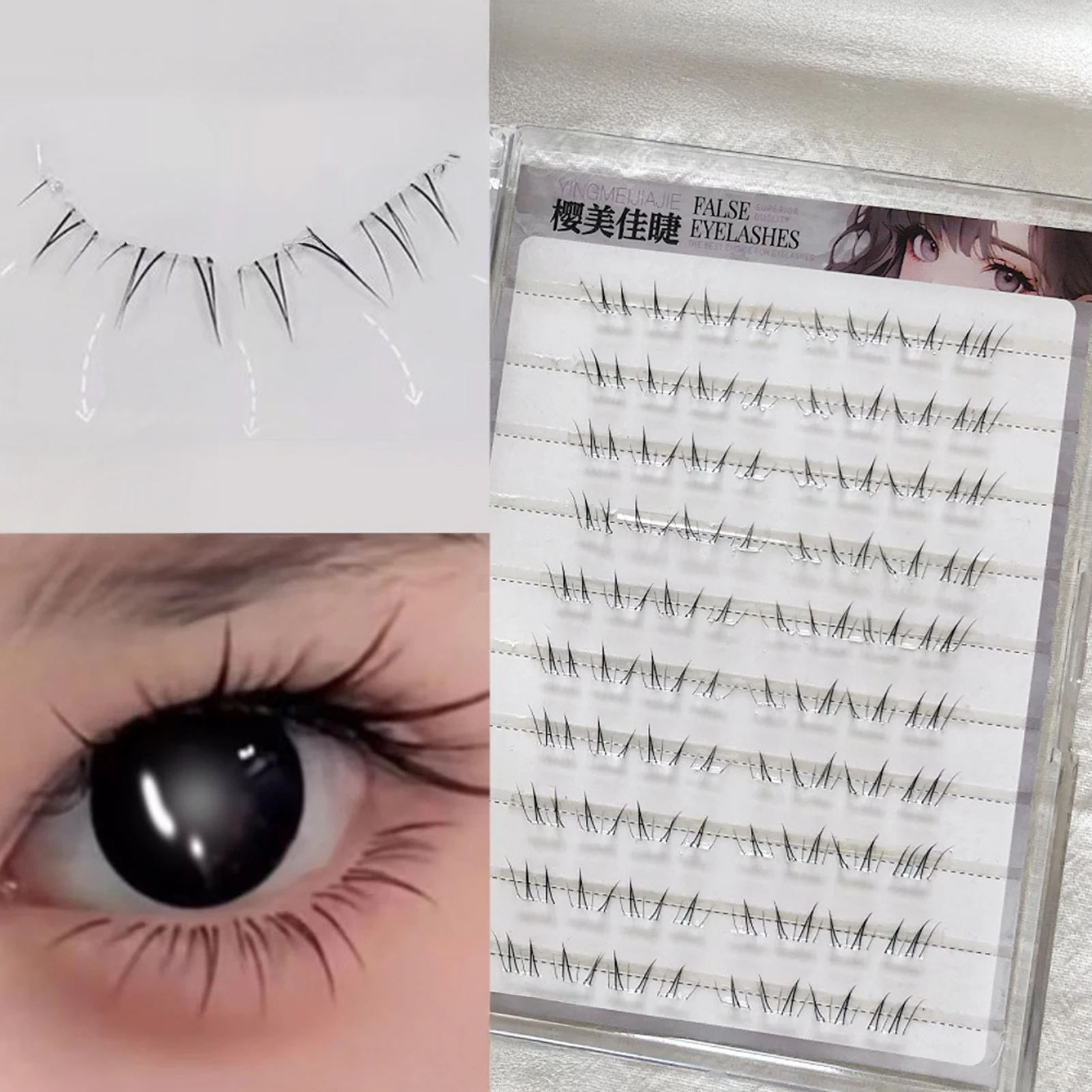 Description Picture 3 of item4-6mm No Glue False Eyelashes New Korean Style Lower Lashes Natural Fake Eyelashes for Women Daily Wear Cosplay DIY Makeup