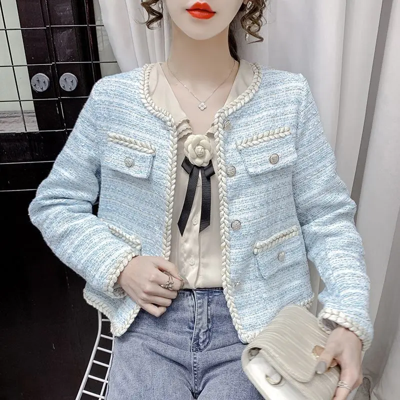 2022 Autumn and Winter New French Retro Small Fragrance Short Jacket + Korean Fashion Casual Long Sleeved Women's Jacket