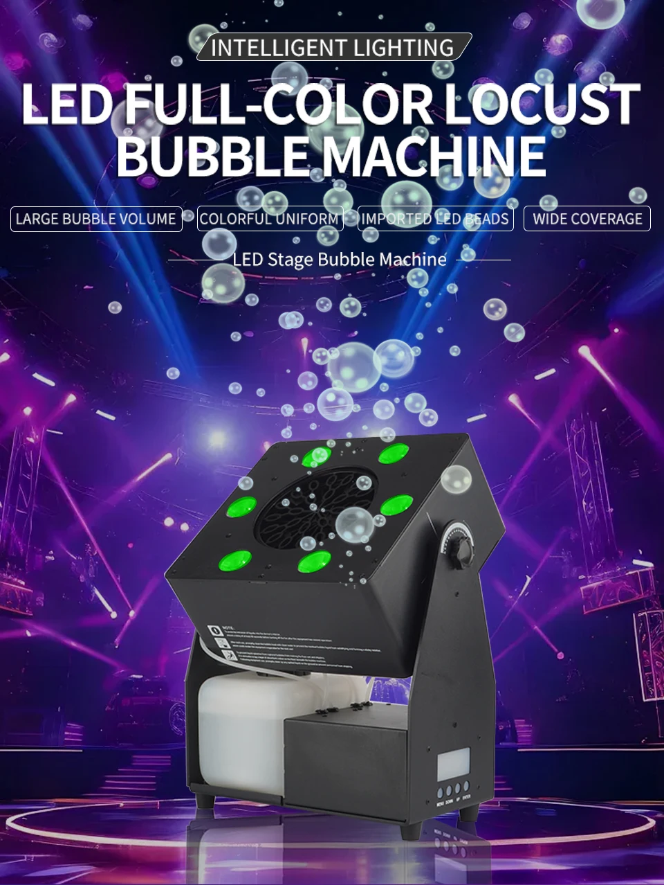 LED RGBW Bubble Machine DJ Outdoor 4In1 Bubble Machine DMX512 Stage Lighting Equ