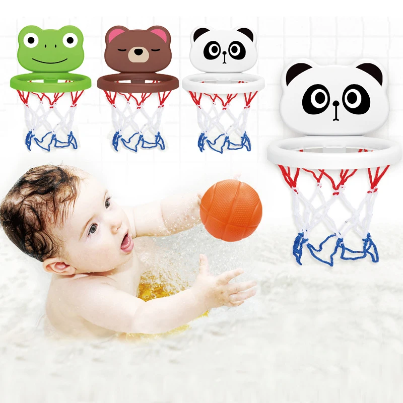 

Mini Little Bear Children's Bathroom Shooting Toy with 3 Balls Toddler Boy Bathroom Basketball Hoop Shooting Bath Toy Kids Gift
