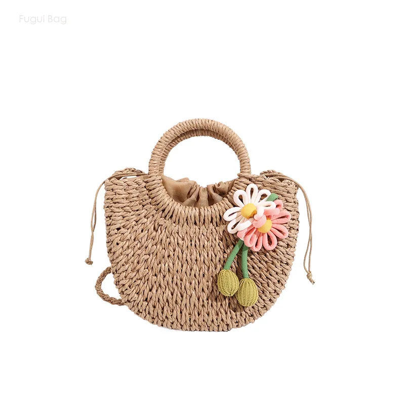 New and Energetic Cute Rural Style Women's Simple Handbag Casual and Versatile Woven Personalized High-end Crossbody Bag