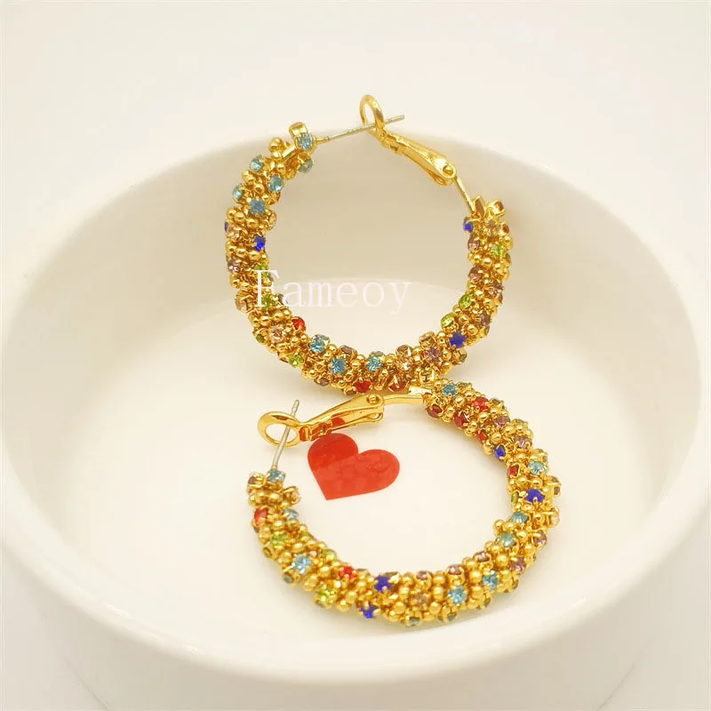 2024 New Fashion Round Cut Crystal Inlaid Women's Earrings