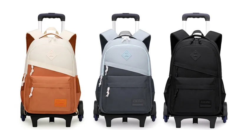 with wheels for Boys College School Rucksack Trolley Schoolbag Rolling Backpack Laptop Wheeled school bags Men's Backpack Teens