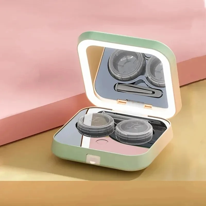 

Ultrasonic Cleaner Mini Contact Lens Cleaning Machine Cleaning Case 47000Hz Colored Contact lenses Washing Case with LED Lights