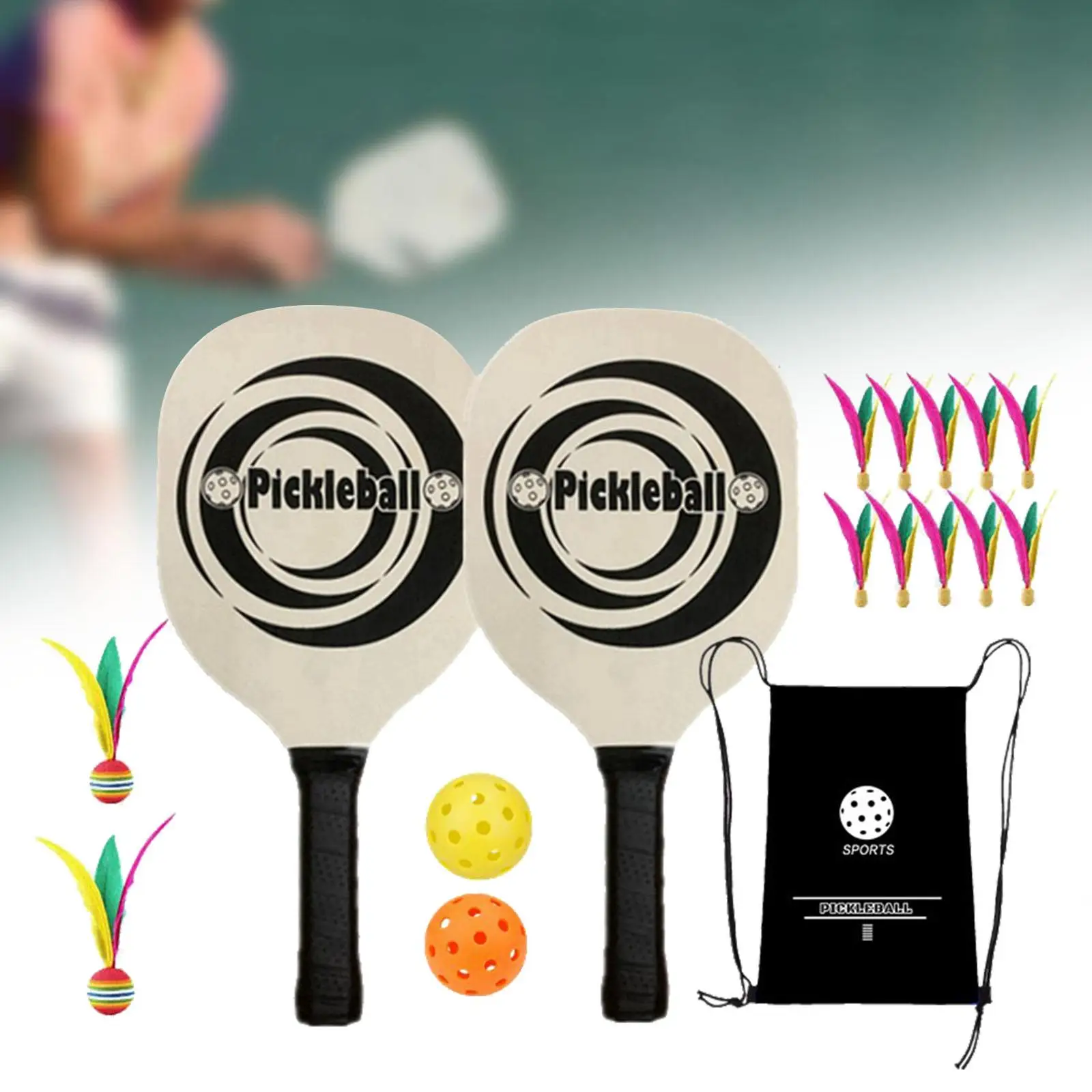 

Pickleball Paddles Includes 2 Rackets 2 Balls and Carry Bag Pickleball Racket for Sports Supplies Adults Beginner Gifts Training