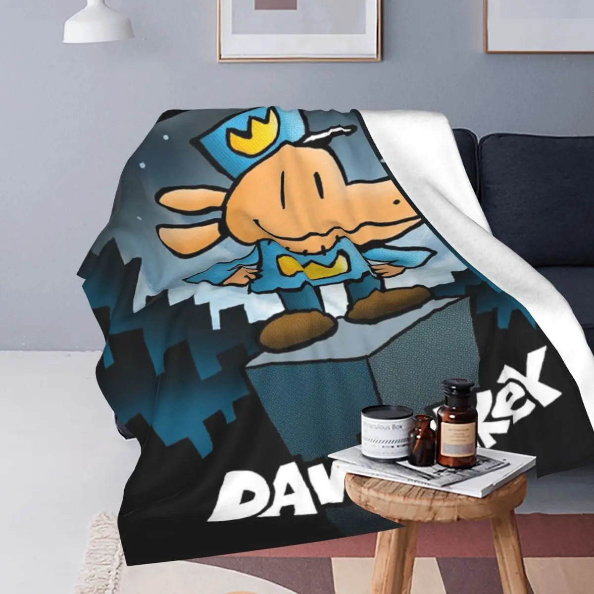 Throw Blanket Dog Man Dogman And Friend Micro Fleece Blanket Four Sizes Cartoon Portable Suitable For Sofa AntiPilling Blanket 4