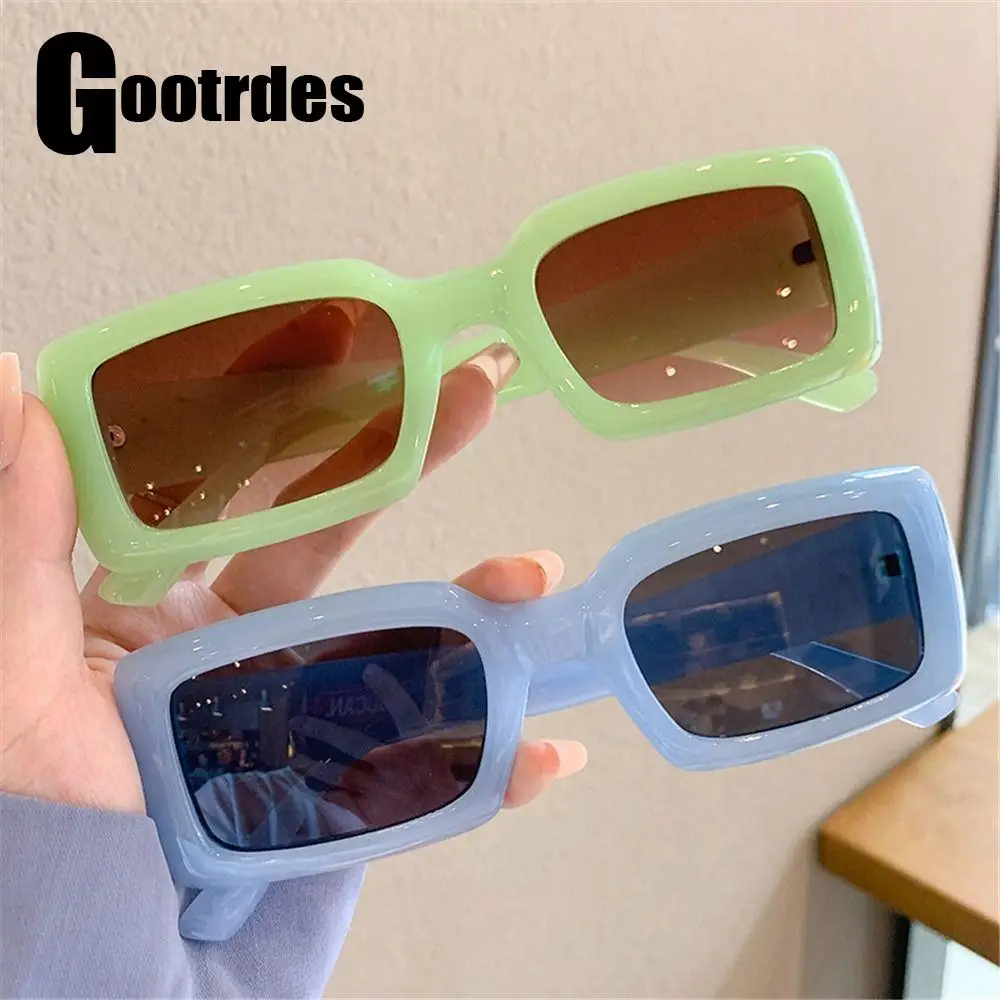 

Модные солнцезащитные очки карамельных цветов, модные маленькие прямоугольные солнцезащитные очки в оправе, популярные оттенки, летние солнцезащитные очки UV400